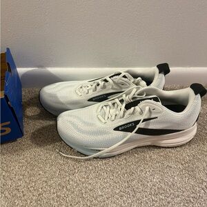 Brooks White and Black Athletic Shoes